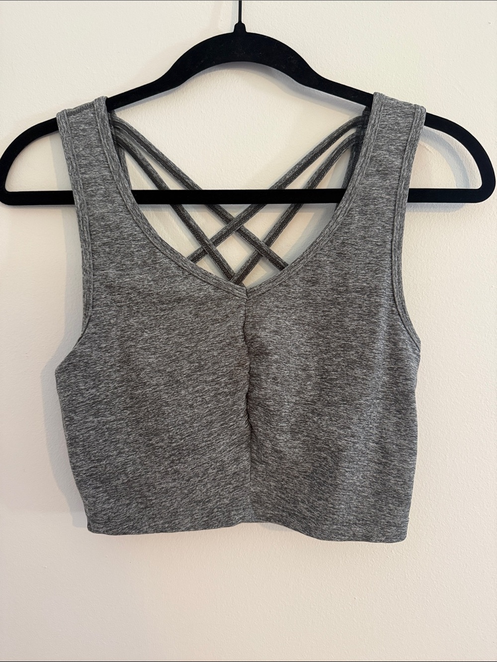 Zella Grey Strappy Back Crop Tank Top/Sports Bra, XS